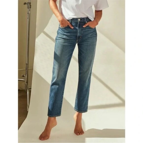 AMO Mineral Blue Chelsea Crop High Rise Jeans 28 - Picture 1 of 8